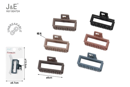 [924724] [12u/cx]Pinza de garra de 6.0cm - Esmalte elástico en 6 colores oscuros, modelo 6259