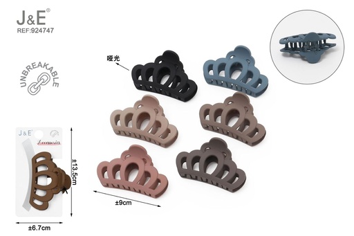 [924747] [12u/cx]Pinza de garra de 9.0cm modelo 6304 - Esmalte elástico en 6 colores oscuros