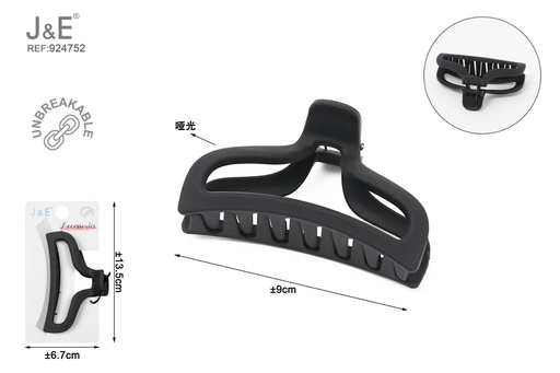 [924752] [12u/cx]Pinza de garra de 9.0cm modelo 6286 - Esmalte elástico color negro