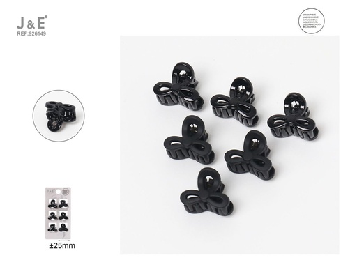 [926149] [12u/cx]Set de 6 mini pinzas de garra de 2cm, modelo 6338