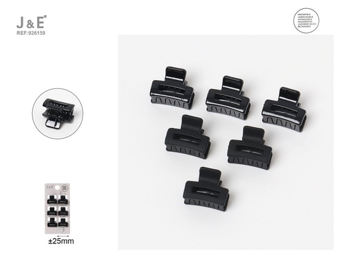 [926159] [12u/cx]Set de 6 mini pinzas de garra de 2.5cm, modelo 6341