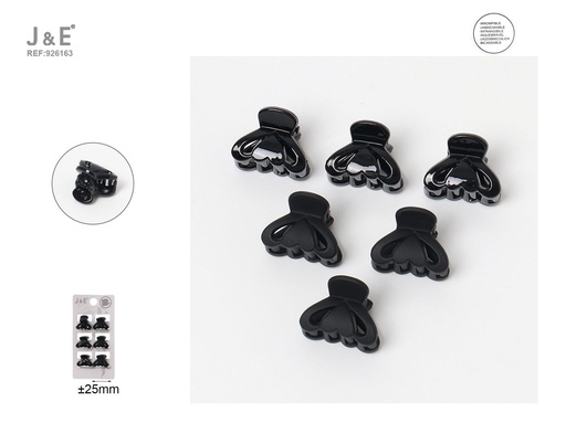 [926163] [12u/cx]Set de 6 mini pinzas de garra de 2.5cm, modelo 6342