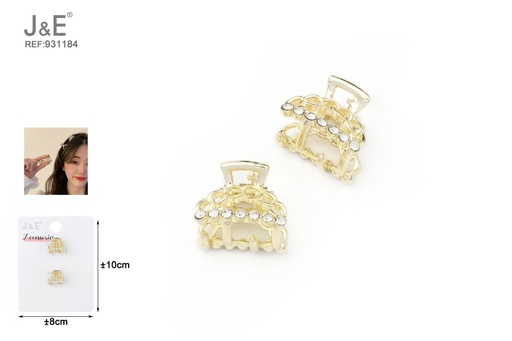 [931184] [12u/cx]Conjunto de pinzas pequeñas con pedrería y cadena 2 piezas