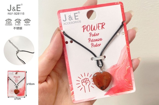 [928115] [12u/cx]Colgante de corazón de piedra natural, piedra roja